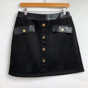 Marc‎ New York Women's A Line Gold Buttons Trim Mini Skirt Size S NWT